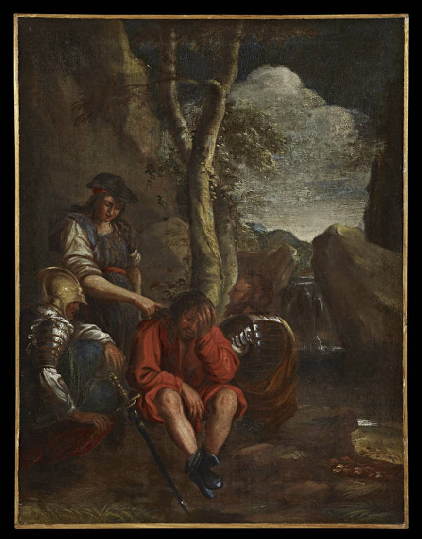 scena con soldati a riposo (dipinto) di Rosa, Salvator (seconda metà sec. XVII)