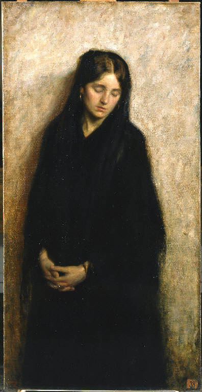 Vedova (dipinto) di Lazzarini Aldo (sec. XX)