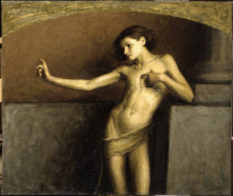 Nudo di giovane (dipinto) di Belotti Severino (sec. XX)