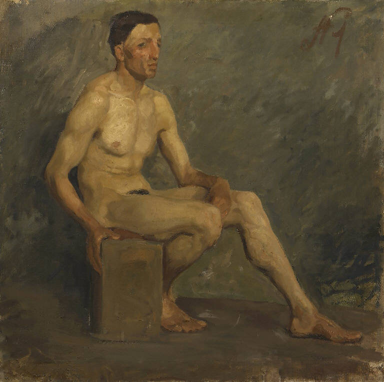 Nudo d'uomo (dipinto) di Marani Remo (sec. XX)