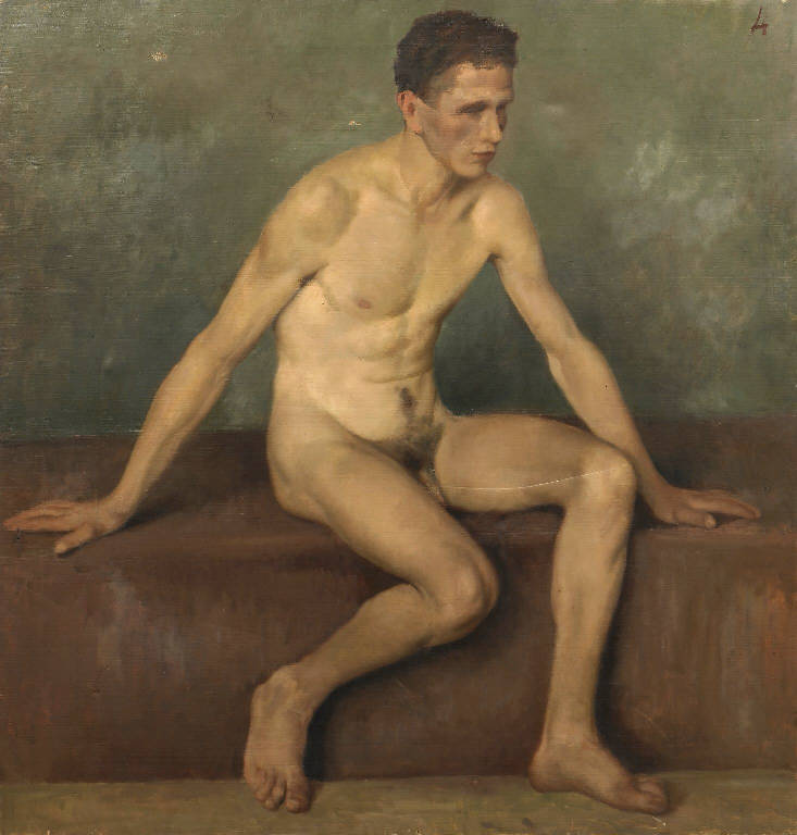 Nudo d'uomo (dipinto) di Volpi Alessandro (sec. XX)