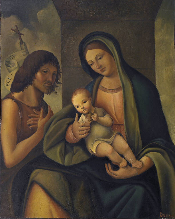 Madonna in trono e San Giovanni Battista (dipinto) di Dossi Francesco (sec. XX)