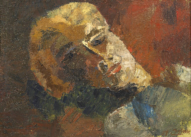 Testa di donna (dipinto) di Marra Giacomo (sec. XX)