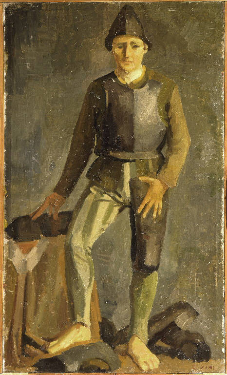 Guerriero (dipinto) di Zini Carlo (sec. XX)