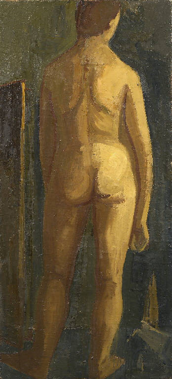 Nudo maschile in piedi (dipinto) - ambito bergamasco (sec. XX)