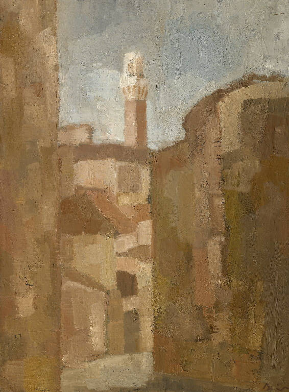 Siena (dipinto) di Spini Claudio (sec. XX)