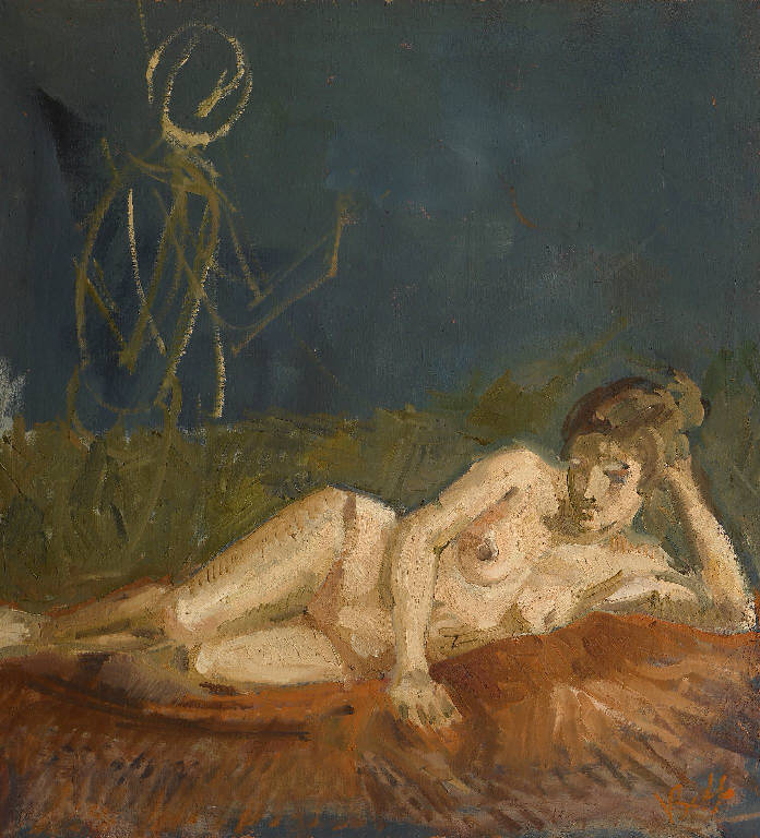 Nudo di donna (dipinto) di Biffi Valeriano (sec. XX)