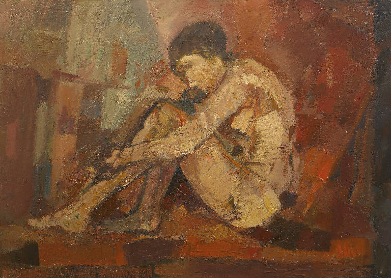 Nudo di donna (dipinto) di Trombini Mino (sec. XX)