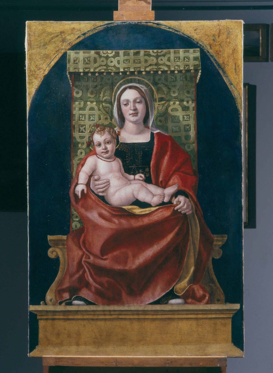 Madonna in trono (scomparto di polittico) di Boselli Antonio (sec. XVI)