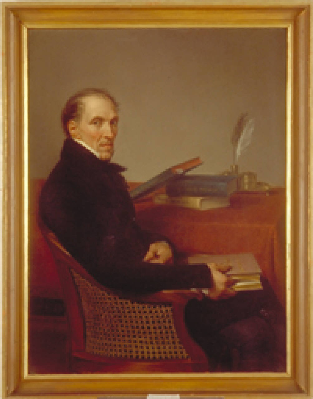ritratto del bibliotecario Agostino Salvioni (dipinto) di Diotti Giuseppe (sec. XIX)