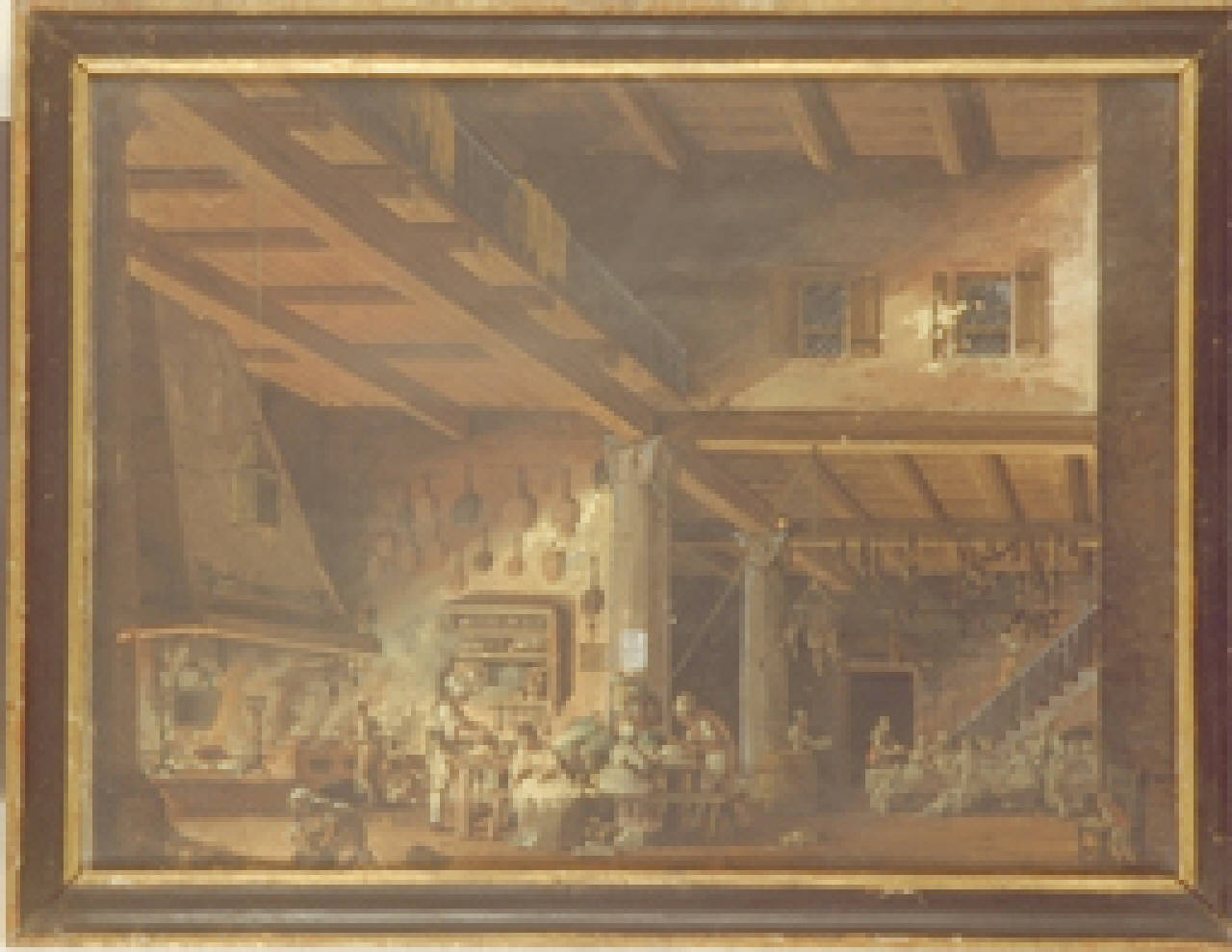 interno di locanda con figure (dipinto) di Galliari Gaspare (sec. XIX)