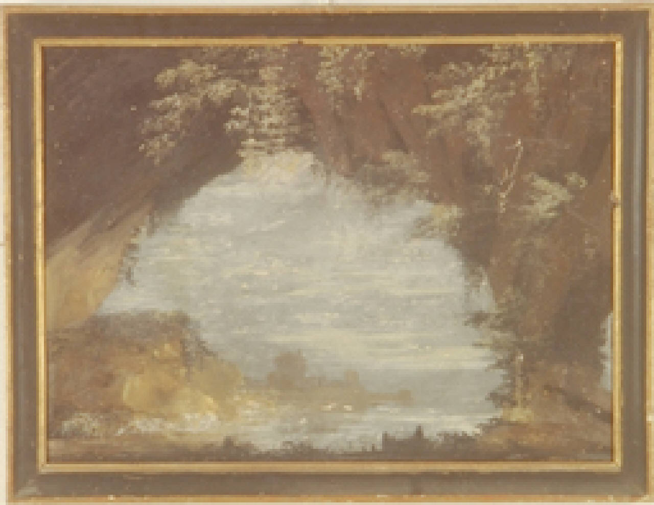 marina con castello (dipinto) di Galliari Gaspare (sec. XIX)