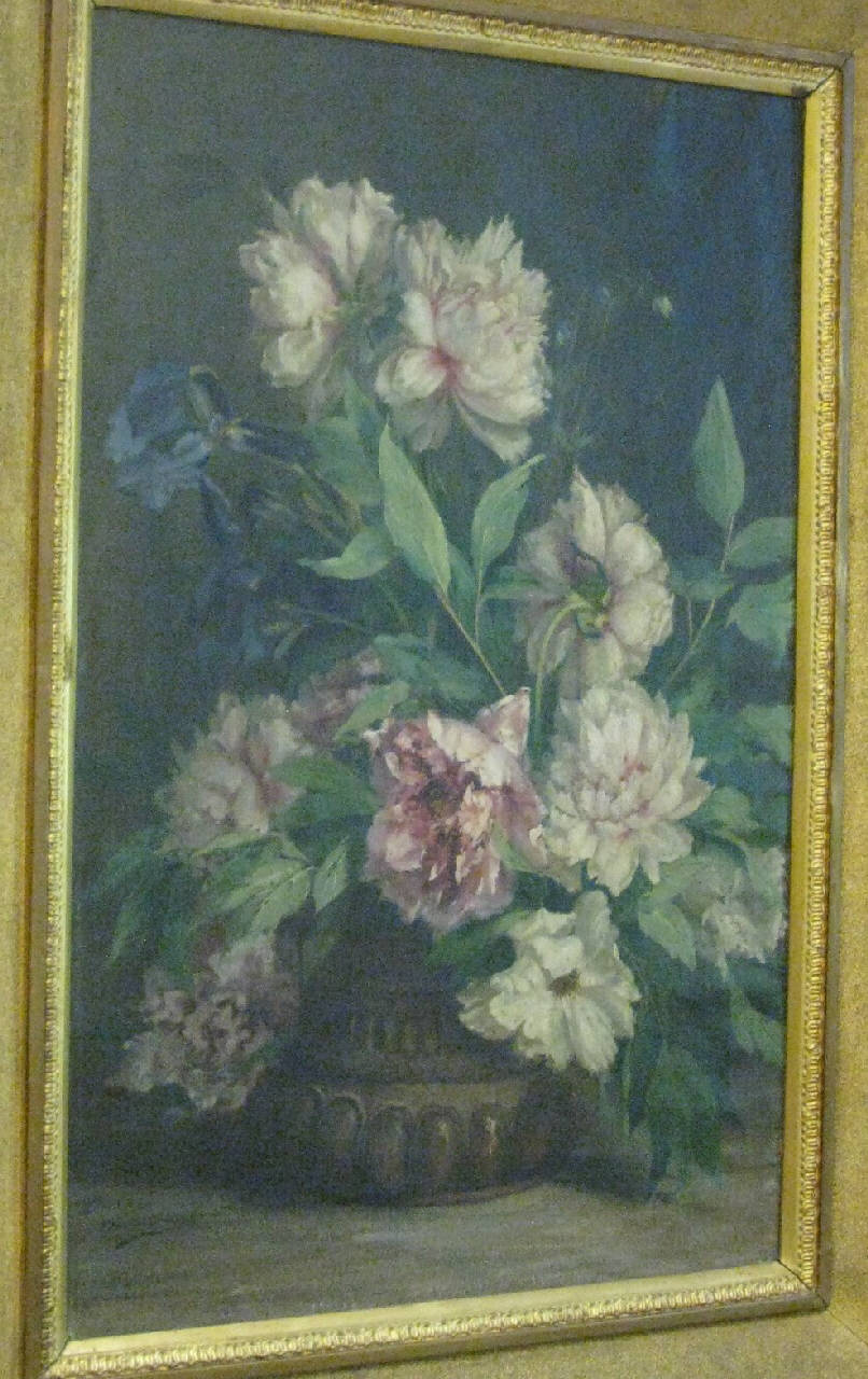 vaso con peonie (dipinto) di Domenighini Campana, Laura (fine/inizio secc. XIX/ XX)