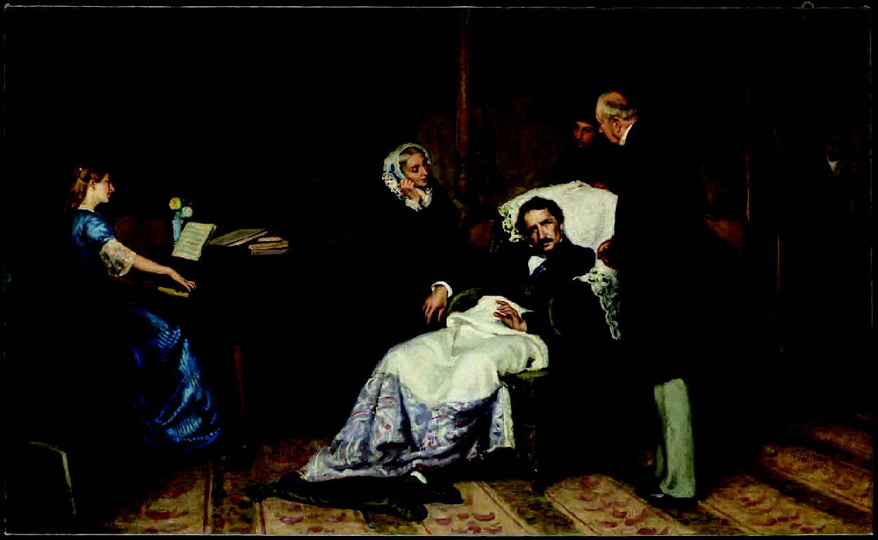 ultimi giorni di Gaetano Donizetti (dipinto) di Loverini Ponziano (sec. XIX)