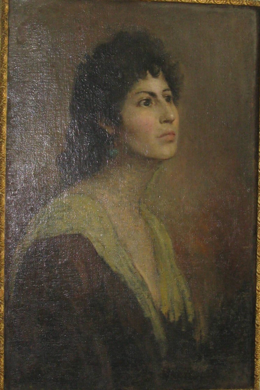 ritratto di donna (dipinto) di Domenighini Francesco (fine sec. XIX)