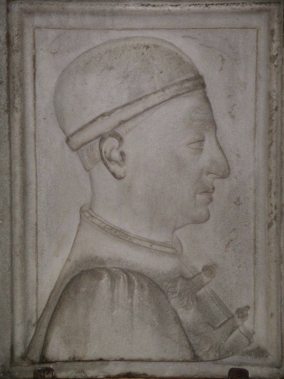 ritratto d'uomo di profilo (rilievo) - ambito emiliano (ultimo quarto sec. XV)