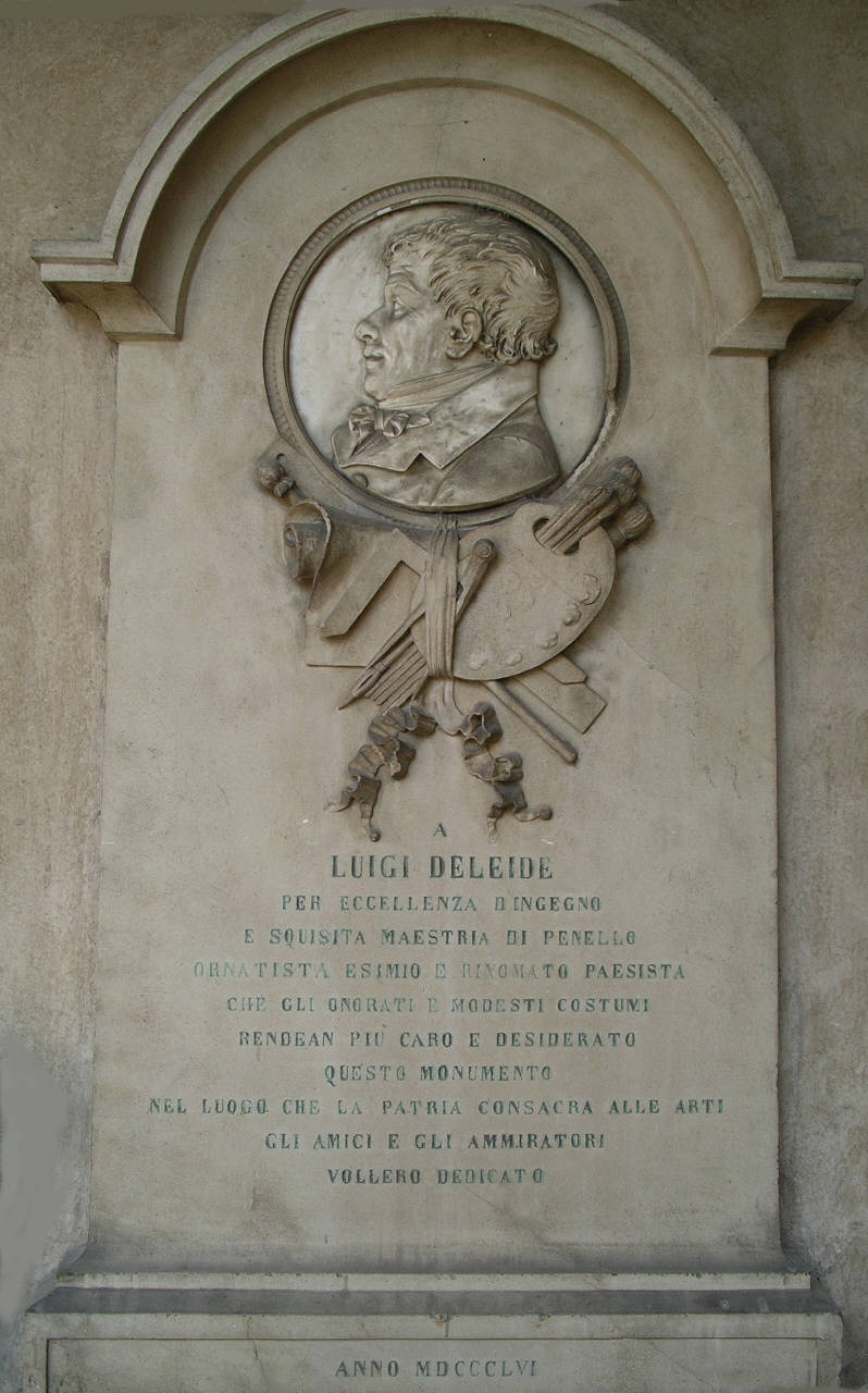 omaggio a Luigi Deleidi (lapide commemorativa) di Fraccaroli Innocenzo; Galetti, Antonio Andrea (sec. XIX)