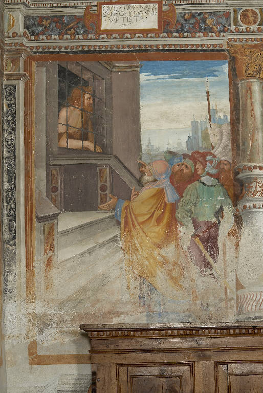 SAN GIOVANNI BATTISTA IN PRIGIONE (dipinto murale) di De Donati, Bernardino (e aiuti) (primo quarto sec. XVI)