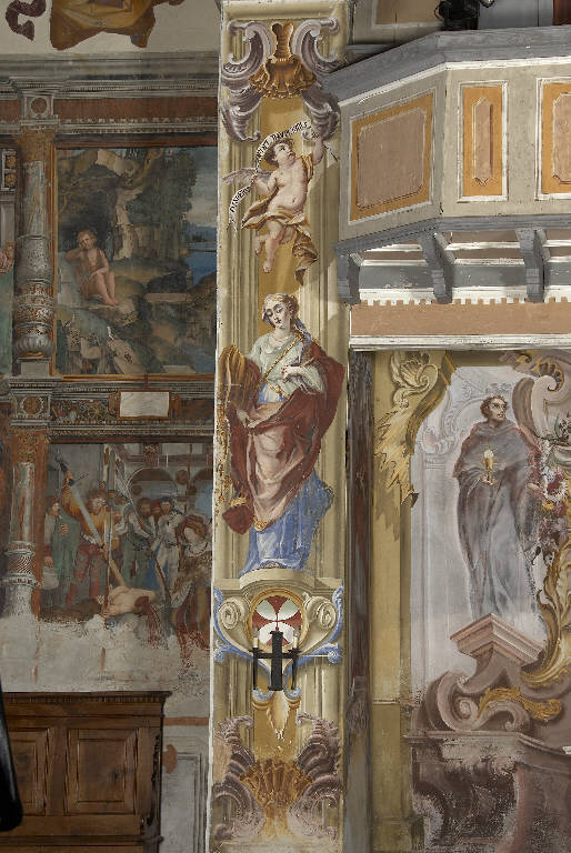 FIGURA ALLEGORICA FEMMINILE (dipinto murale) di Valdani, Alessandro (attr.) (sec. XVIII)