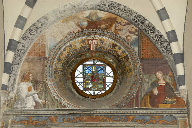 ANNUNCIAZIONE (dipinto murale) di De Donati, Bernardino (e aiuti) (sec. XVI)