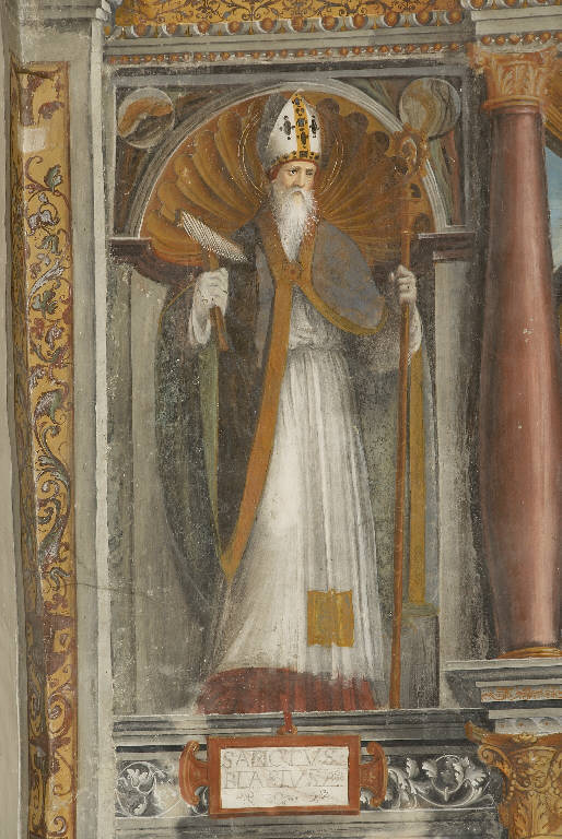 San Biagio (dipinto murale) di De Donati, Bernardino (e aiuti) (sec. XVI)