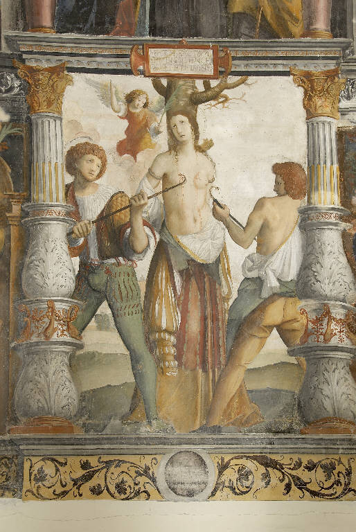 MARTIRIO DI SANT'AGATA (dipinto murale) di De Donati, Bernardino (e aiuti) (sec. XVI)