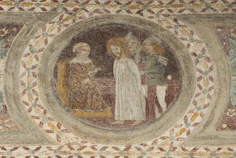 CRISTO DAVANTI A PILATO (dipinto murale) - ambito lombardo (ultimo quarto sec. XV)
