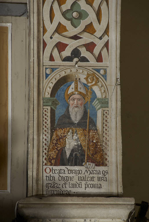 SAN TOMMASO (dipinto murale) di Malacrida, Battista detto Battista da Musso (attr.) (fine||prima metà sec. XV||sec. XX)