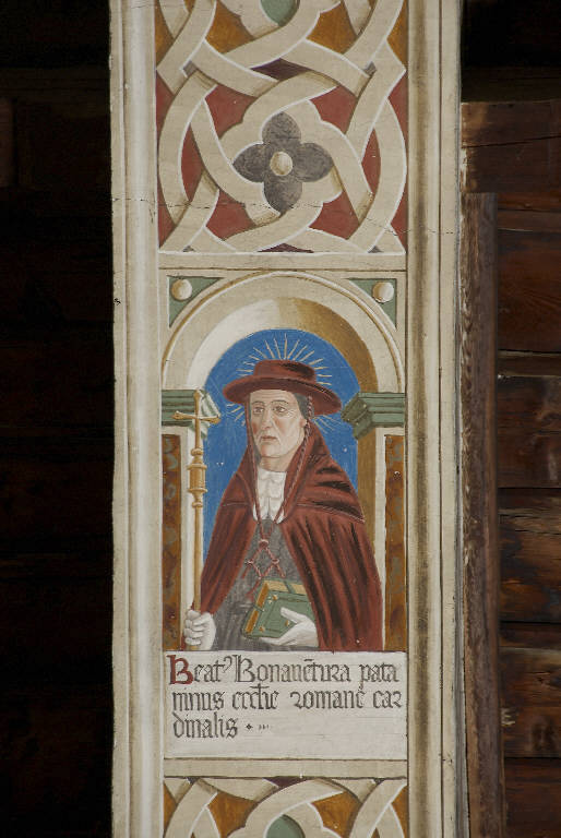 SAN BONAVENTURA DA PADOVA (dipinto murale) di Malacrida, Battista detto Battista da Musso (attr.) (fine||prima metà sec. XV||sec. XX)