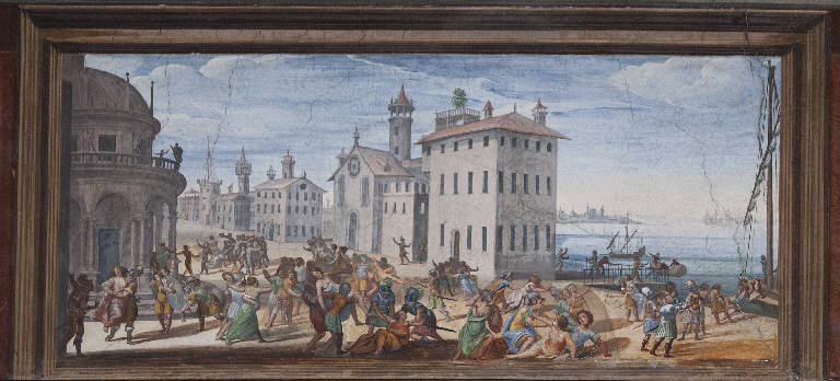 Ratto delle Sabine (dipinto murale) - Ambito comasco (prima metà sec. XVII)
