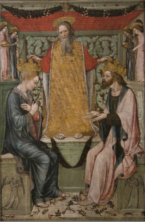 Incoronazione di Cristo e di Maria, Incoronazione di Maria Vergine e di Gesù Cristo (dipinto) di Bembo, Bonifacio (seconda metà sec. XVI)