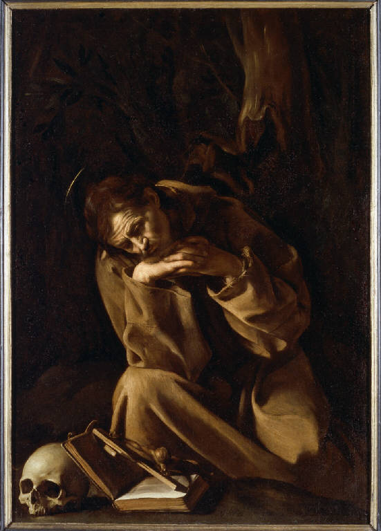 San Francesco in preghiera, San Francesco d'Assisi (dipinto) di Merisi, Michelangelo detto Il Caravaggio (inizio sec. XVII)