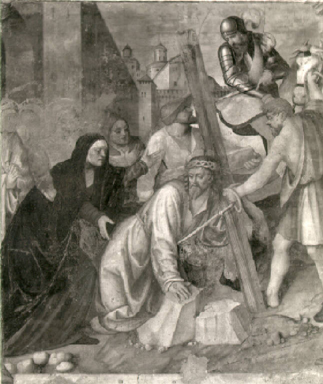 Cristo gravato dalla croce incontra la madre (dipinto) di Paolo da Cailina il Giovane (prima metà sec. XVI)