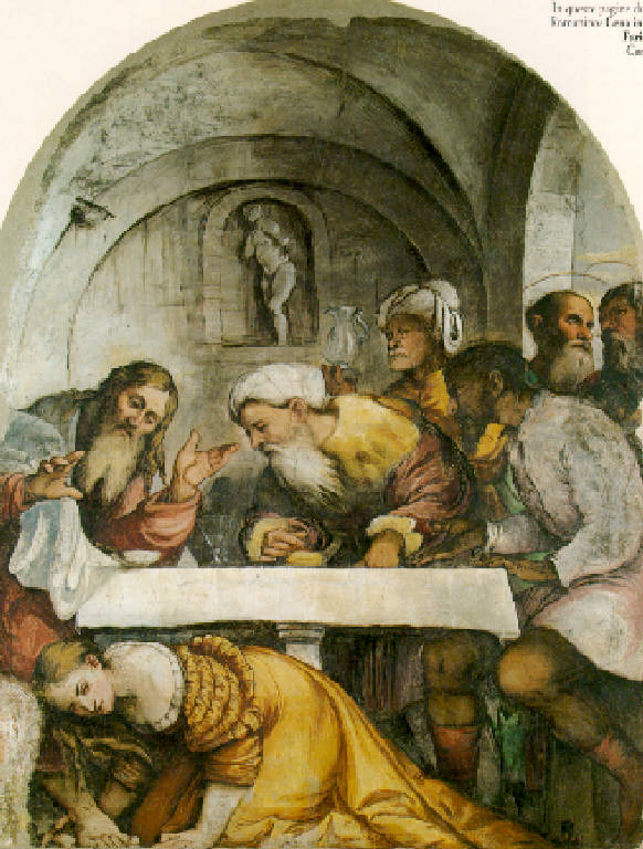 Cena in casa del Fariseo (dipinto) di Girolamo di Romano detto Romanino (secondo quarto sec. XVI)