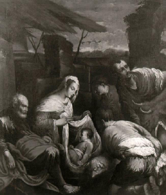 Adorazione dei pastori (dipinto) di Da Ponte Jacopo detto Bassano Jacopo (cerchia) (ultimo quarto sec. XVI)
