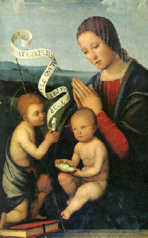 Madonna con Bambino e San Giovannino (dipinto) di Raibolini Francesco detto Francia (inizio sec. XVI)