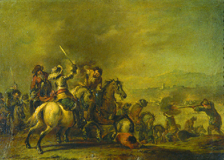 Battaglia di cavalleria (dipinto) di Simonini Francesco Antonio (secondo quarto sec. XVIII)