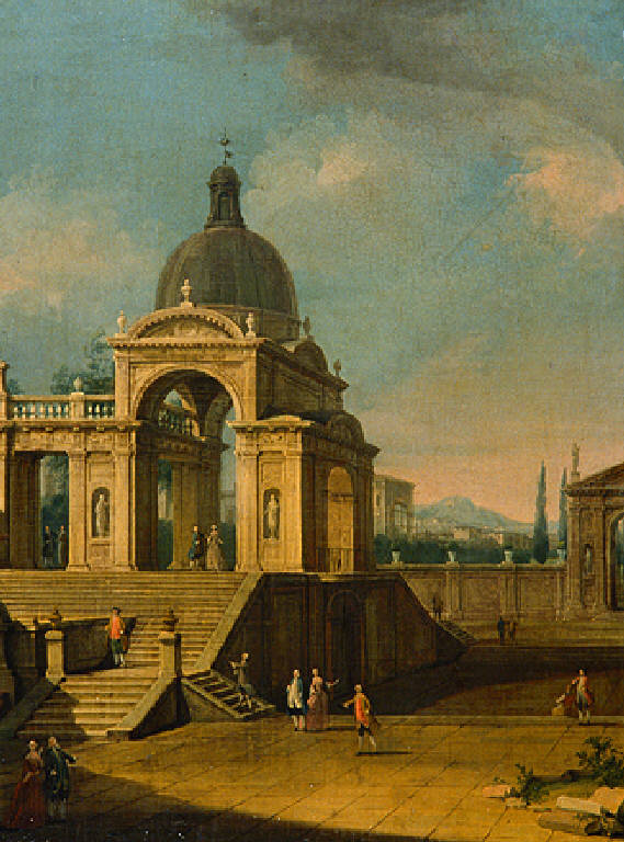 Architettura d'invenzione (dipinto) di Battaglioli Francesco (attr.) (metà sec. XVIII)