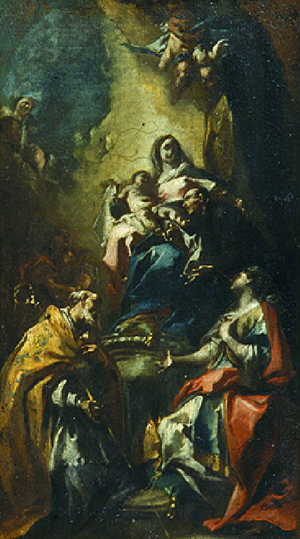Madonna in trono con santi (dipinto) di Bencovich Federico (sec. XVIII)