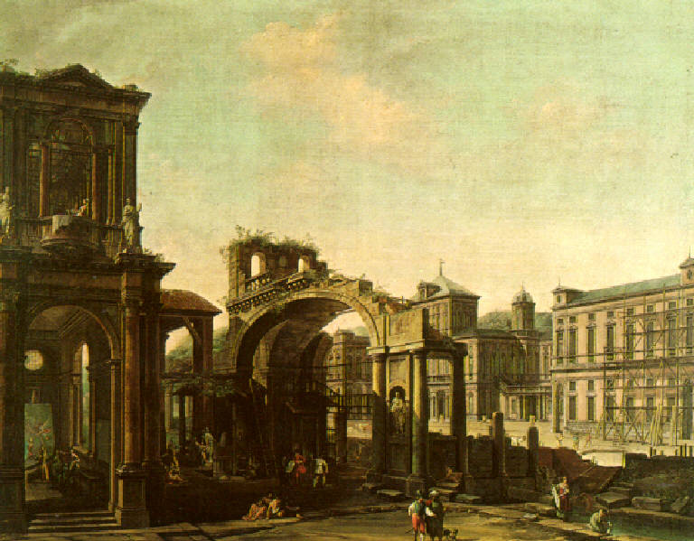 Architetture d'invenzione e rovine (dipinto) di Visentini Antonio (sec. XVIII)
