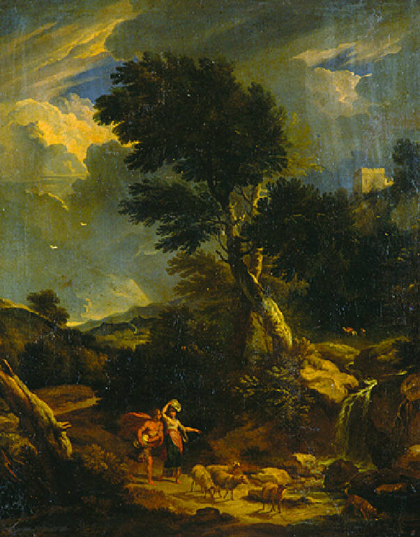 Figure di pastori con il gregge (dipinto) di Mulier Pieter il Giovane detto Cavalier Tempesta (seconda metà sec. XVII)