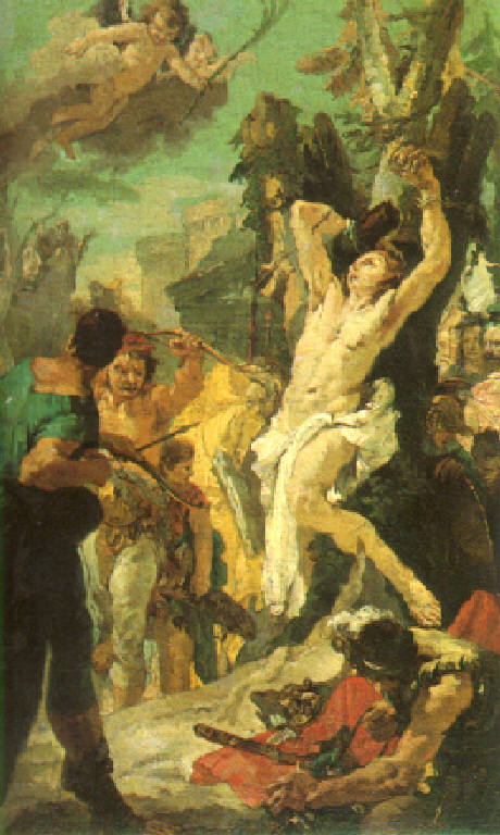 Martirio di San Sebastiano (dipinto) di Tiepolo Giovanni Battista (scuola) (prima metà sec. XVIII)