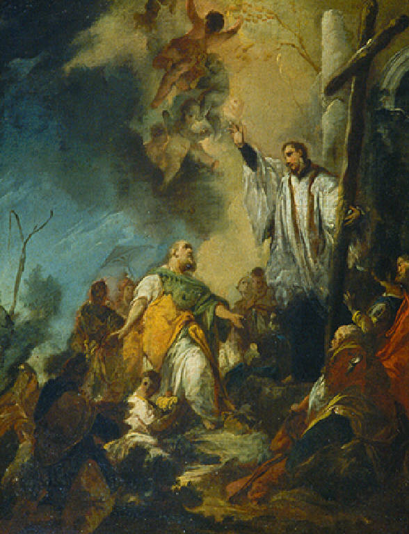 Predicazione di San Francesco saverio (dipinto) di Mariotti Giovanni Battista (sec. XVIII)