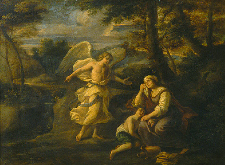 Agar confortata dall'angelo (dipinto) - scuola bolognese (fine sec. XVII)