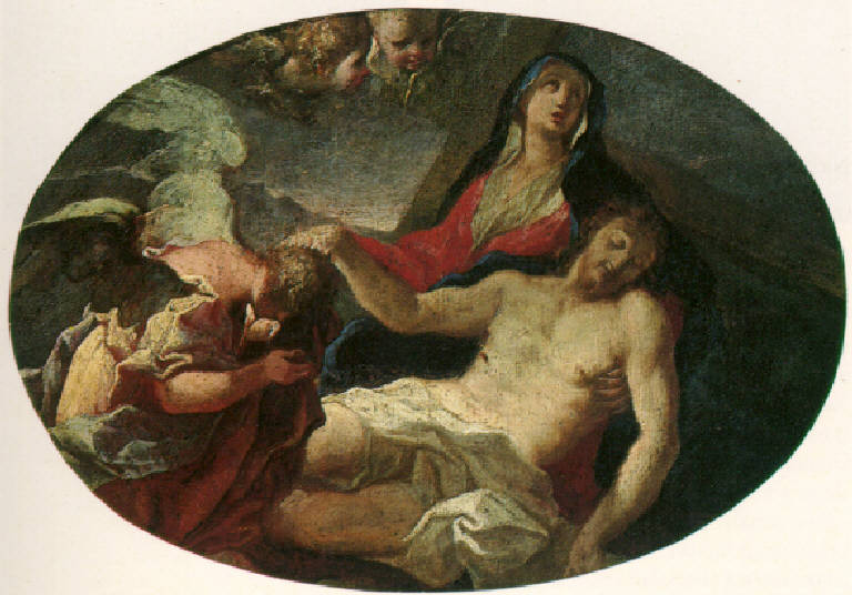 Cristus patiens sorretto dalla madre e un angelo (dipinto) di Cattaneo Santo (sec. XVIII)