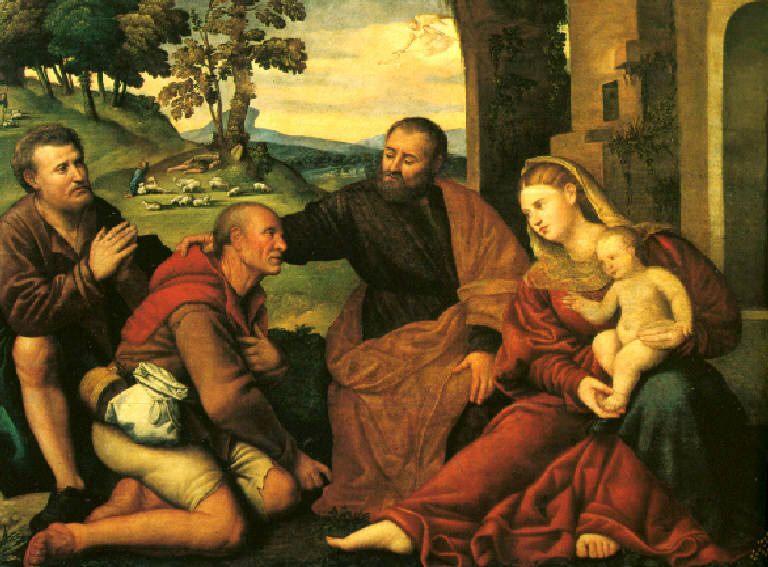 Adorazione dei pastori (dipinto) di Licinio Bernardino (prima metà sec. XVI)