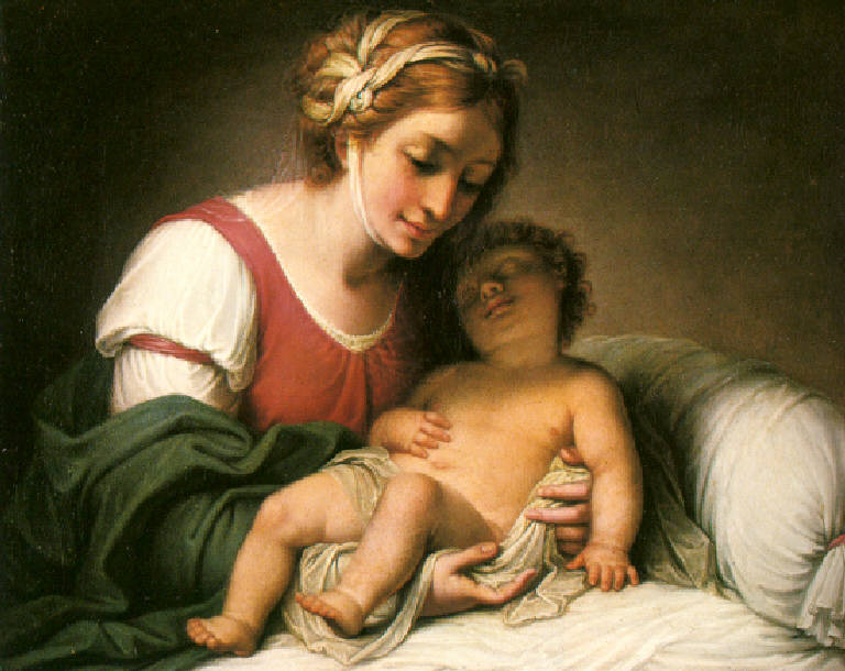 Madonna con Bambino che dorme (dipinto) di Appiani Andrea (fine sec. XVIII)