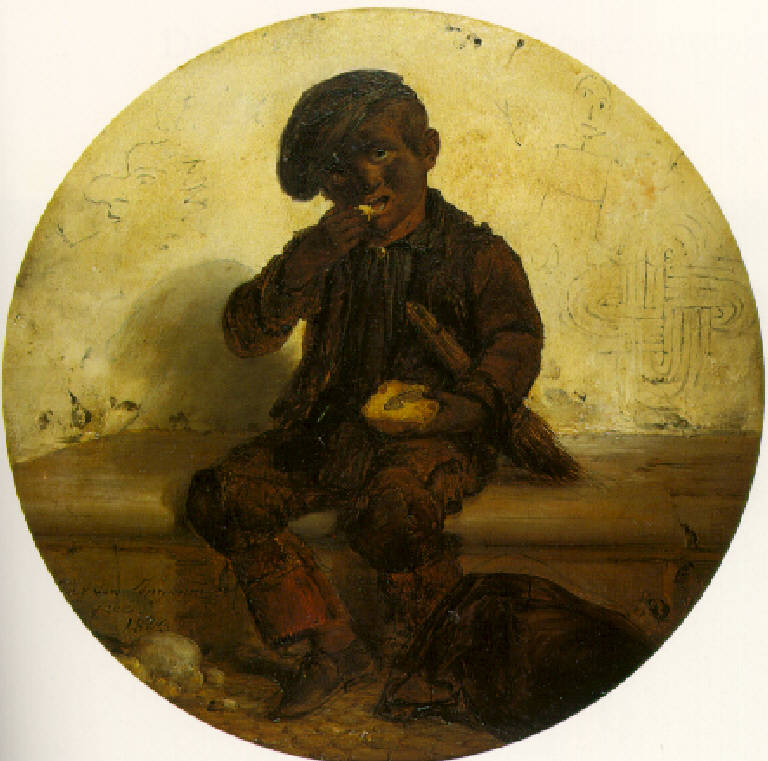 Figura di spazzacamino (dipinto) di Inganni Angelo (prima metà sec. XIX)