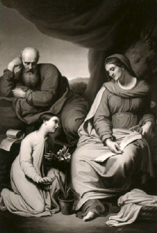 Sant'anna, San gioacchino e la Madonna (dipinto) di Coghetti Francesco (terzo quarto sec. XIX)