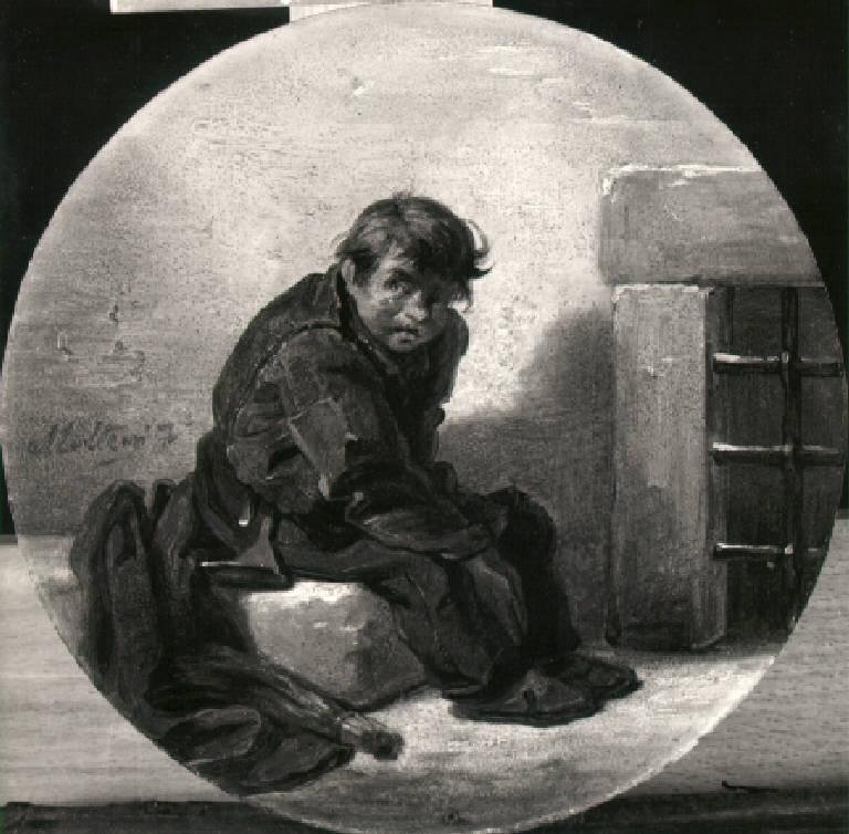 Figura di spazzacamino (dipinto) di Molteni Giuseppe (prima metà sec. XIX)